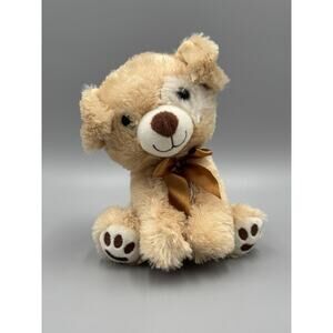 Snuggle Buds by Nicole Puppy Dog Plush Small 7” Stuffed Animal W/ Ribbon Bow